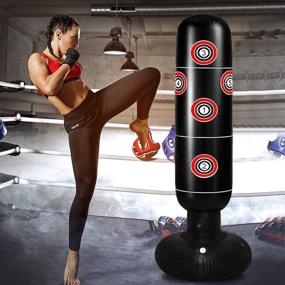 img 1 attached to 🎅 Kids' Christmas Boxing Punching Bag Set: Stand & Inflatable Free-Standing Boxer Bag for Kickboxing, MMA, Karate Practice & Fun