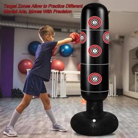 img 3 attached to 🎅 Kids' Christmas Boxing Punching Bag Set: Stand & Inflatable Free-Standing Boxer Bag for Kickboxing, MMA, Karate Practice & Fun