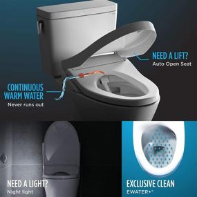 img 2 attached to TOTO SW583#01 S350E Electric Bidet Toilet Seat with Warm Cleansing, Nightlight, Lid Auto Open/Close, Instant Water Heating, and EWATER+ - Round, Cotton White