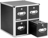 🗄️ vaultz locking cd file cabinet with 4 drawers - 15.25 x 14.00 x 14.50 inches - black (vz01049) логотип
