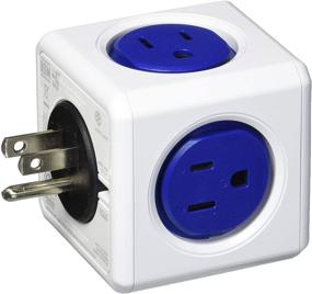 img 3 attached to Улучшенный блок розеток PowerCube с 4 розетками, 2 USB-портами, защитой от перенапряжений и сбросимым предохранителем, в синем цвете Кобальт.