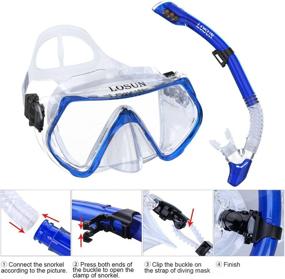 img 1 attached to 🏊 Losun Snorkel Set: Anti-Fog & Impact Resistant Tempered Glass Goggles with Dry Snorkel Tube - Ideal for Diving and Swimming