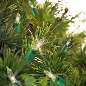 img 2 attached to 🎄 Holiday Time 100 Clear Mini Lights - Green Wire, 21.5 Feet (3 Pack Bundle)