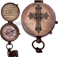 🕊️ baptism gift: personalized compass with engraved cross-be strong & courageous, confirmation & heavenly gift of faith. ideal for missionaries, birthdays & uplifting occasions. логотип