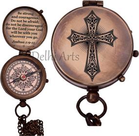 img 4 attached to 🕊️ Baptism Gift: Personalized Compass with Engraved Cross-Be Strong & Courageous, Confirmation & Heavenly Gift of Faith. Ideal for Missionaries, Birthdays & Uplifting Occasions.