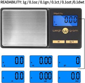 img 3 attached to 📏 200g/0.01g Gram Scale: Mini Pocket Scale for Jewelry, Digital Food Kitchen Scale with Tare and 100g Calibration Weight. Electronic Smart Scale with 6 Units, LCD Backlit Display, Tare Function, Auto Off