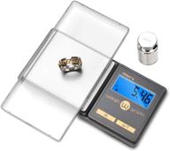 📏 200g/0.01g gram scale: mini pocket scale for jewelry, digital food kitchen scale with tare and 100g calibration weight. electronic smart scale with 6 units, lcd backlit display, tare function, auto off logo