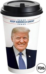 img 3 attached to 🍵 Trump Coffee Cups - 16oz Set of 100: Sleeves, Black Lids & Stirrer Straws - Travel To Go Disposable Cups - Paper Coffee Cups - like Starbucks - By Stone boomer