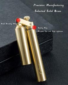 img 1 attached to 🔥 Pioneerwolf Wheel Brass Trench Lighter - Creative Kerosene Oil Lighter for Cigar Cigarette Collection & Gift