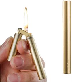 img 4 attached to 🔥 Pioneerwolf Wheel Brass Trench Lighter - Creative Kerosene Oil Lighter for Cigar Cigarette Collection & Gift