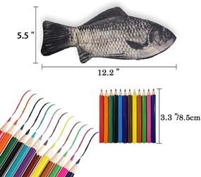img 3 attached to 🐠 Funky Fish Design Pencil Case: Multi-functional Pen, Coin & Phone Bag with Vibrant Color Pencils - Perfect Gift Set!
