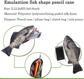 img 2 attached to 🐠 Funky Fish Design Pencil Case: Multi-functional Pen, Coin & Phone Bag with Vibrant Color Pencils - Perfect Gift Set!