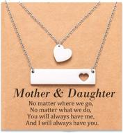 💖 kingsin back to school gifts: mother-daughter necklace, heart cutout matching jewelry for women & girls logo