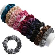 👱 10 pcs velvet scrunchies hair ties - stylish kingmas flannelette hair bands for women, elastic hair ropes and accessories logo