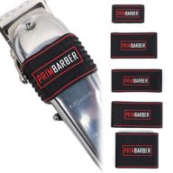 barber clipper grip set - enhance precision and control with 5 non-slip bands, heat-resistant sleeve, and holder tools (black) logo