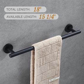 img 3 attached to USHOWER 18-Inch Bath Towel Bar | Long-lasting 🛁 SUS304 Stainless Steel | Matte Black Finish | Modern Style