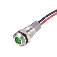 🟢 uxcell signal indicator light ac/dc 12v-24v 8mm green led metal shell - reliable and bright visual indicator for various applications logo