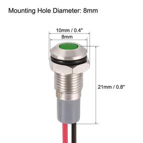 img 3 attached to 🟢 uxcell Signal Indicator Light AC/DC 12V-24V 8mm Green LED Metal Shell - Reliable and Bright Visual Indicator for Various Applications