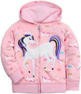 🦄 cute toddler unicorn hoodie zip up jackets for baby girls - outdoor cartoon hooded sweatshirt for kids logo