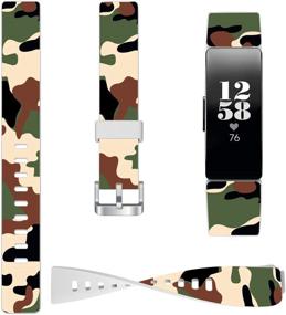 img 4 attached to 🌿 ENDIY Inspire 2 Bands - Cute Camo Camouflage Design Silicone Straps for Fitbit Inspire 2/Inspire/Inspire Hr Small - Personalized & Aesthetic
