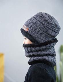 img 1 attached to Stay Warm this Winter with ANJUREN Hat Beanie Scarf Set for Kids - Knit Skull Cap & Circle Scarves