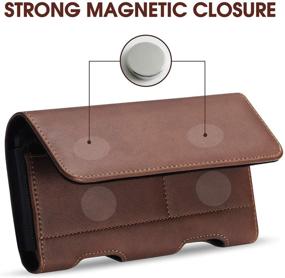 img 2 attached to 📱 BECPLT iPhone Holster Case with Card Holder - Compatible for iPhone 12 Pro Max, 11 Pro Max, Xs Max, 11, XR, 8 Plus, 7 Plus - Brown Leather Belt Clip Pouch