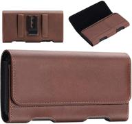 📱 becplt iphone holster case with card holder - compatible for iphone 12 pro max, 11 pro max, xs max, 11, xr, 8 plus, 7 plus - brown leather belt clip pouch logo