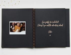 img 2 attached to 📸 Premium 8.5"x7" Modern Softcover Photo Guest Book with 65 Black Sheets - Perfect for Birthdays, Weddings, Instax Photos and Quinceañeras - Rose Gold Black Design