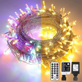 img 4 attached to Color Changing Christmas Lights Outdoor 98FT 300 LED Xmas Tree Lights Decorations String Lights Plug In Waterproof Wedding Garden Patio Holiday Birthday Party Indoor Decor (Warm White &Amp