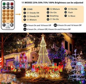 img 3 attached to Color Changing Christmas Lights Outdoor 98FT 300 LED Xmas Tree Lights Decorations String Lights Plug In Waterproof Wedding Garden Patio Holiday Birthday Party Indoor Decor (Warm White &Amp