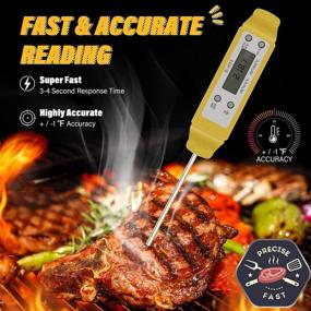 img 3 attached to 🔥 UTours Digital Food Cooking Thermometer – 304 Stainless Steel, Instant Read Meat Thermometer for Kitchen BBQ Grill Smoker, Milk, and Water – Yellow – Amazon Vine