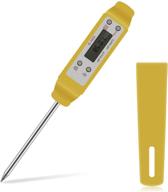 🔥 utours digital food cooking thermometer – 304 stainless steel, instant read meat thermometer for kitchen bbq grill smoker, milk, and water – yellow – amazon vine logo