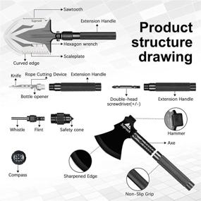 img 1 attached to Suprock Survival Shovel: High Carbon Steel Tactical Shovel Axe for Military, Camping, 🪓 and Hiking - Folding Entrenching Tool with Carrying Pouch - Emergency Survival Gear Set