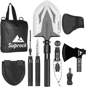 img 4 attached to Suprock Survival Shovel: High Carbon Steel Tactical Shovel Axe for Military, Camping, 🪓 and Hiking - Folding Entrenching Tool with Carrying Pouch - Emergency Survival Gear Set