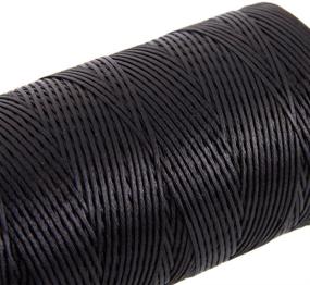 img 1 attached to 🧵 260m 150D 1mm Black Leather Sewing Waxed Thread Cord for DIY Craft - Ownsig