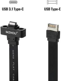 img 2 attached to 🔌 MZHOU USB 3.1 Тип C Удлинительный кабель для передней панели на разъеме 57 см, USB 3.1 Тип E кабель на Тип C, Кабель адаптера Gen 2 10 Гбит/с с крепежным винтом (22,5 дюйма)