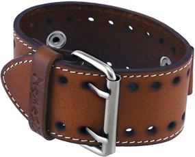 img 1 attached to 👌 Premium Brown Leather Wristband: Nemesis STH B - Stylish & Comfortable