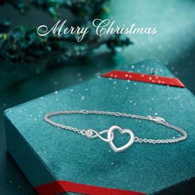 img 3 attached to 💖 FANCIME Infinity Love Heart Necklace Bracelet - 925 Sterling Silver Cubic Zirconia Jewelry Set for Her Women Girls, Perfect Birthday Anniversary Christmas Gifts, Adjustable Chain