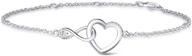 💖 fancime infinity love heart necklace bracelet - 925 sterling silver cubic zirconia jewelry set for her women girls, perfect birthday anniversary christmas gifts, adjustable chain logo