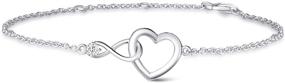 img 4 attached to 💖 FANCIME Infinity Love Heart Necklace Bracelet - 925 Sterling Silver Cubic Zirconia Jewelry Set for Her Women Girls, Perfect Birthday Anniversary Christmas Gifts, Adjustable Chain