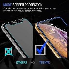 img 2 attached to 📱 Защитное стекло TETHYS для экрана - iPhone 11 Pro/Xs [Покрытие от края к краю] - Полная защита - Прочное закаленное стекло - Совместимо с iPhone X/XS/11 Pro - Набор из 3 штук - Включает направляющую рамку