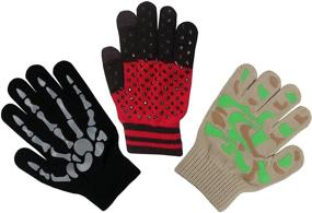 img 1 attached to N'Ice Caps Magic Stretch Gloves - Assorted 3 Pack for Boys and Girls