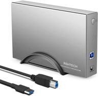 rshtech usb 3.1 gen 1 hdd enclosure aluminum type c for 3.5 inch hdd/ssd - supports uasp, 16tb drives, and sata external hard drive dock case (rsh-339c) logo