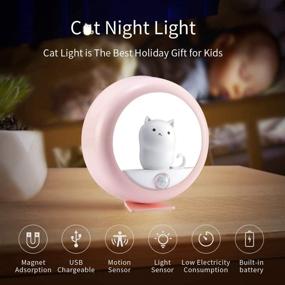 img 3 attached to 🔦 Melaus Pink Motion Sensor Night Light – Magnetic Rechargeable LED Night Light with Adjustable Brightness – Stick-on-Anywhere Indoor Motion Sensor Light – Décor for Bedrooms and Rooms – 1-Pack