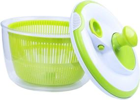 img 2 attached to DenSan Crank Handle & Locking Lid 4.5 Quart Manual Good Grip Vegetable Dryer & Drain with Quick Filter for Lettuce Salad Spinner(Green)