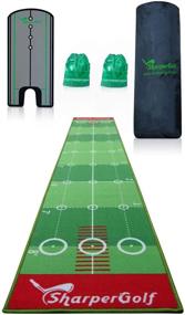 img 4 attached to 🏌️ SharperGolf 10' x 20" Golf Putting Mat with Putting Mirror - Indoor Putting Matt with Bag and Green