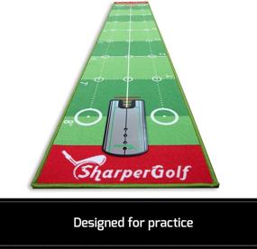 img 2 attached to 🏌️ SharperGolf 10' x 20" Golf Putting Mat with Putting Mirror - Indoor Putting Matt with Bag and Green