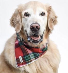 img 1 attached to 🐶 Soft Flannel Dog Bandana in Tartan Plaid Checkered Print - Perfect for Large, Medium, or Small Dogs. Enhance Your Pet's Style with this Beautiful Dog Accessory.