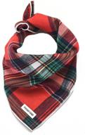 🐶 soft flannel dog bandana in tartan plaid checkered print - perfect for large, medium, or small dogs. enhance your pet's style with this beautiful dog accessory. logo