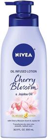 img 4 attached to 🌸 NIVEA Cherry Blossom and Jojoba Oil-infused Body Lotion for Dry Skin - 16.9 Fl Oz Pump Bottle